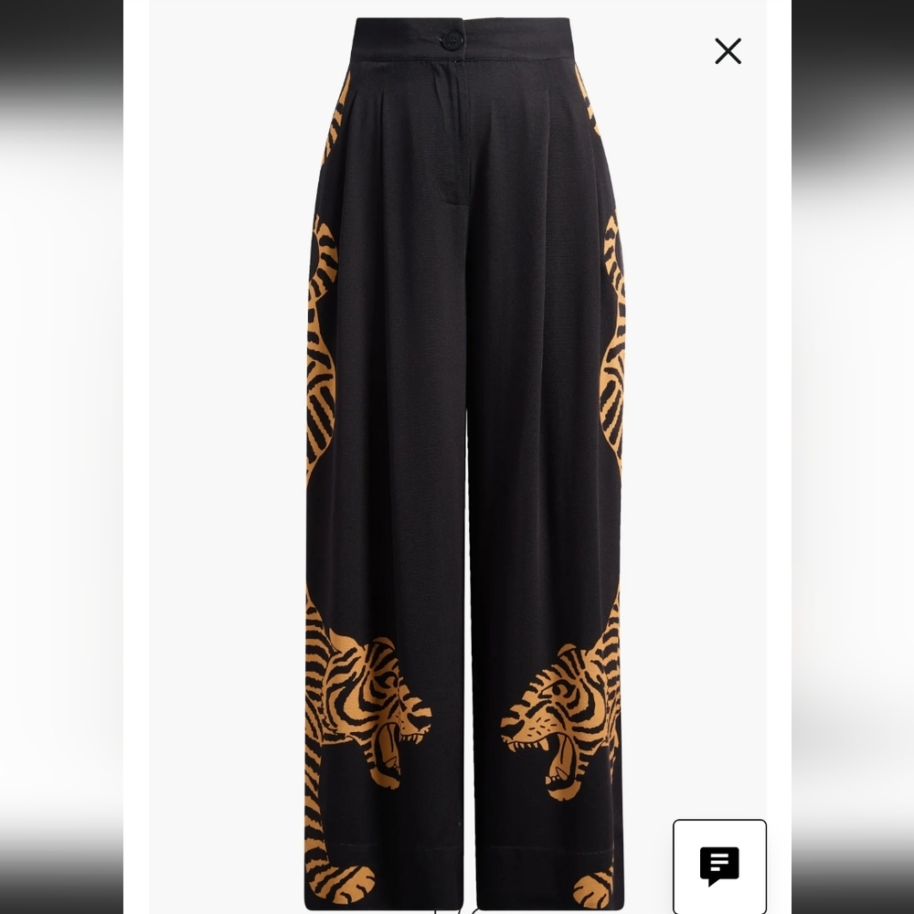 MWOT FARM RIO BLACK TIGER WIDE LEG PAMTS IN BLACK - Picture 3 of 11